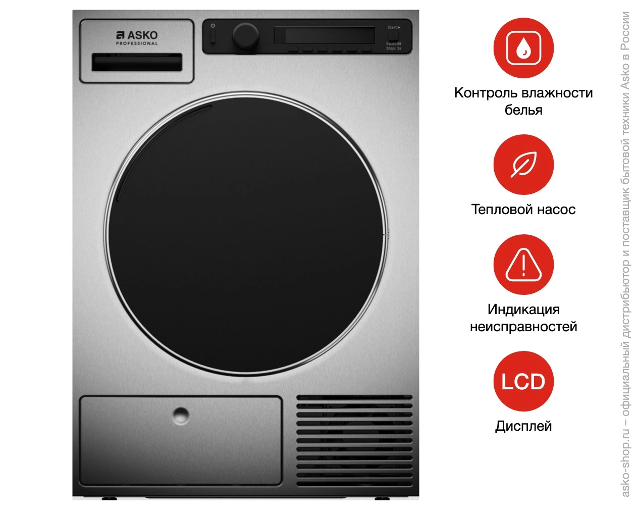 Профессиональная сушильная машина Asko TDC1481HC.S фото 18