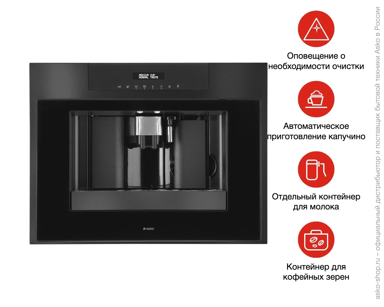 Встраиваемая автоматическая кофемашина Asko CM8457A фото 7