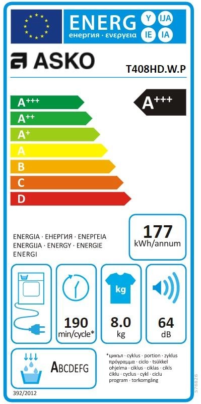 Сушильная машина Asko T408HD.W.P фото 12