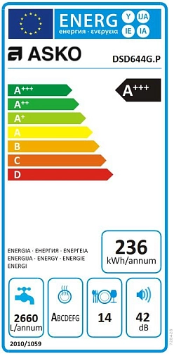 Встраиваемая посудомоечная машина  Аско DSD 644G.P фото 8