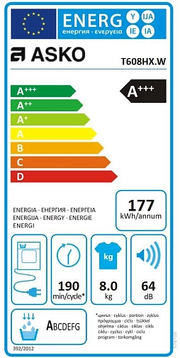 Сушильная машина  Аско T608HX.W.P фото 12